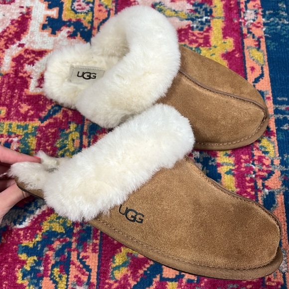UGG Women's Cozy Tan and Cream Slippers - Picture 1 of 8